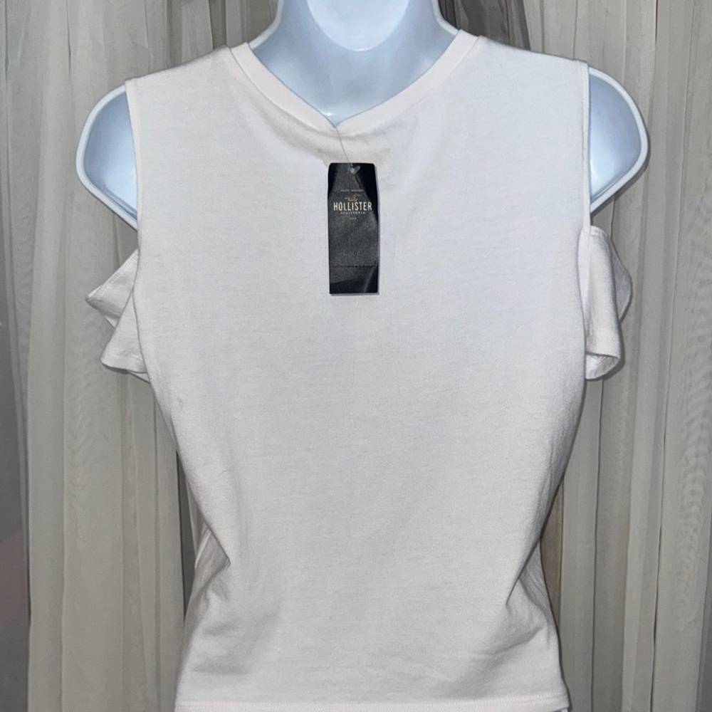 Hollister White Cut-Out T-Shirt Tank Top - Picture 5 of 6